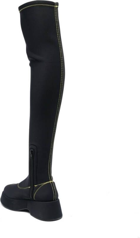 GANNI Retro Flatform above-knee boots Black