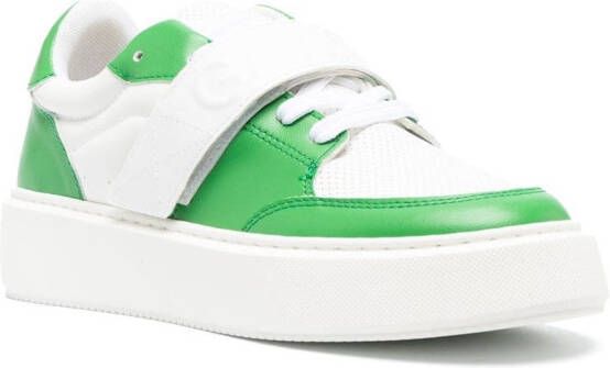GANNI logo-embossed touch-strap sneakers White