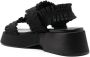 GANNI smocked-strap flatform sandals Black - Thumbnail 3