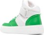 GANNI Sporty high-top leather sneakers Green - Thumbnail 3