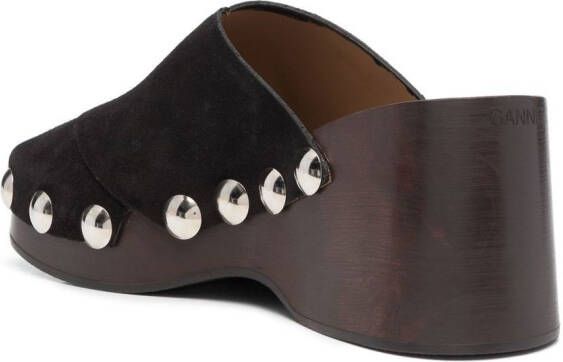 GANNI stud-detail open toe sandals Black