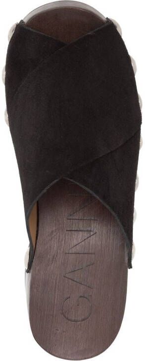 GANNI stud-detail open toe sandals Black