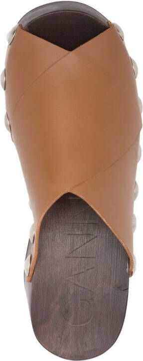 GANNI stud-detail open toe sandals Brown