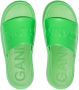 GANNI logo-embossed slide sandals Green - Thumbnail 4