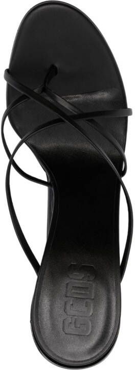 Gcds 105mm Morso Thongs leather sandals Black