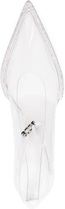 GCDS 125mm crystal-embellished leather pumps White