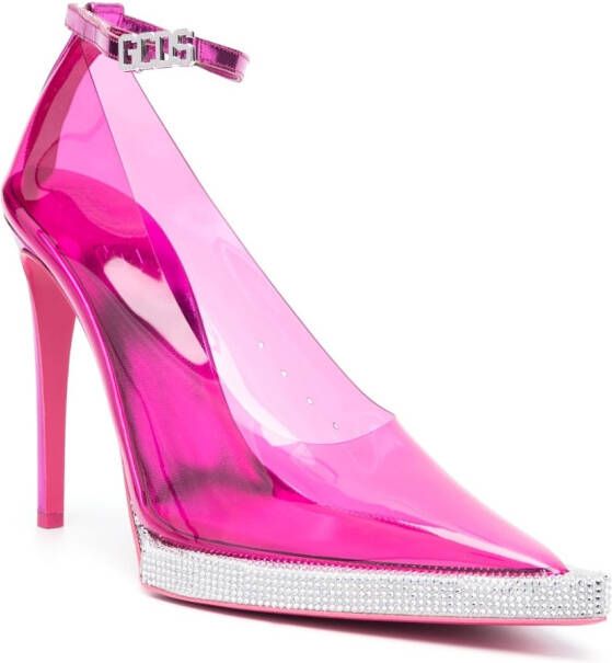 Gcds 130mm transparent pointed-toe pumps Pink