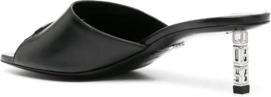 Gcds 60mm logo-heel leather mules Black