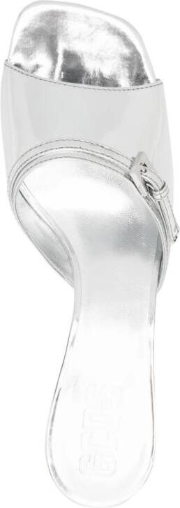 Gcds 60mm mirrored leather mules Silver