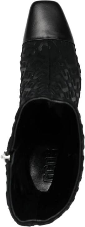 Gcds 75mm monogram-pattern ankle boots Black
