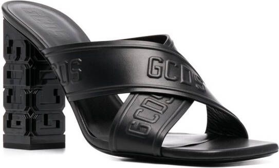 GCDS debossed-logo detail mules Black