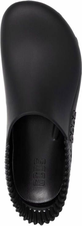 GCDS embossed-logo slingback clogs Black