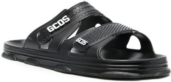Gcds logo-detail open-toe slides Black
