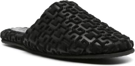 Gcds logo-embossed monogram slippers Black