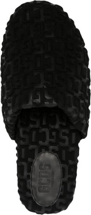 GCDS logo-embossed monogram slippers Black