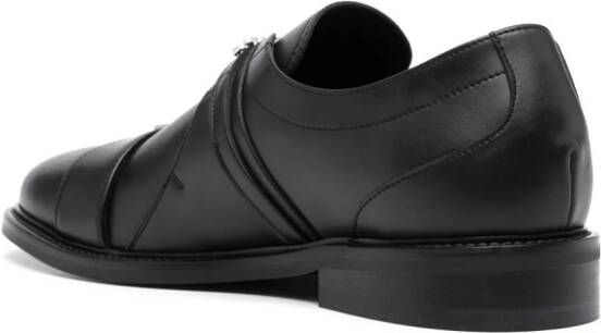 Gcds logo-lettering leather derby shoes Black