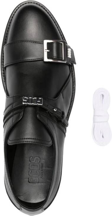 Gcds logo-lettering leather derby shoes Black