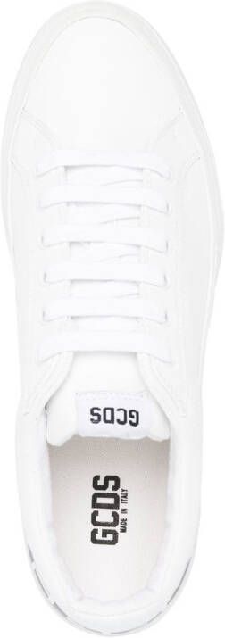 Gcds logo-print leather sneakers White