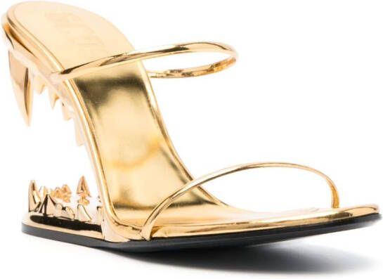 GCDS metallic 105mm heeled sandals Gold