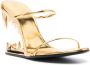 GCDS metallic 105mm heeled sandals Gold - Thumbnail 2