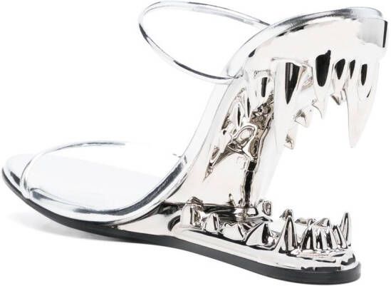Gcds metallic 105mm heeled sandals Silver