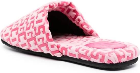 Gcds monogram-pattern round-toe slippers Pink