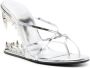 GCDS Morso 108mm thong sandals Silver - Thumbnail 2