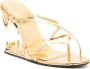 GCDS Morso 109mm thong sandals Gold - Thumbnail 2