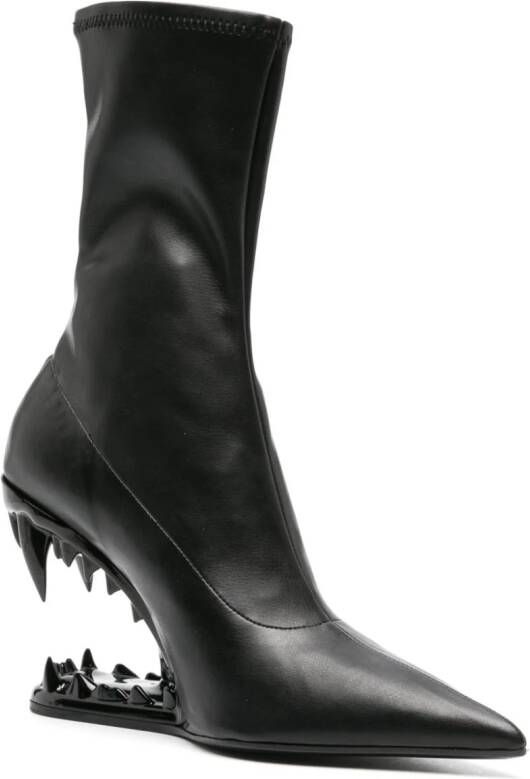 Gcds Morso 110mm leather ankle boots Black