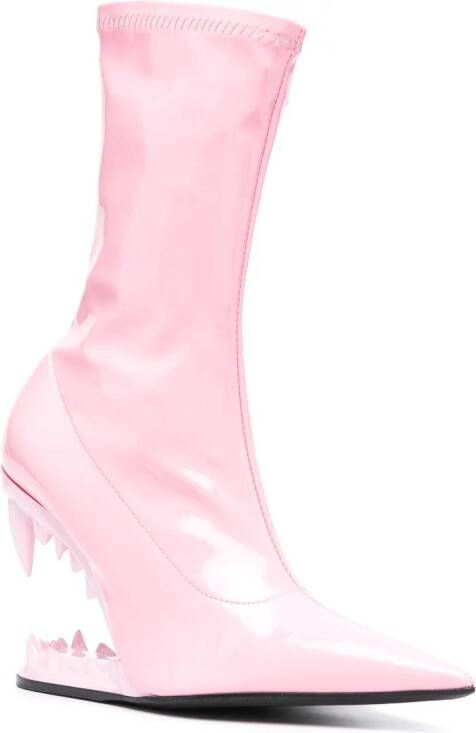 Gcds Morso 110mm leather boots Pink