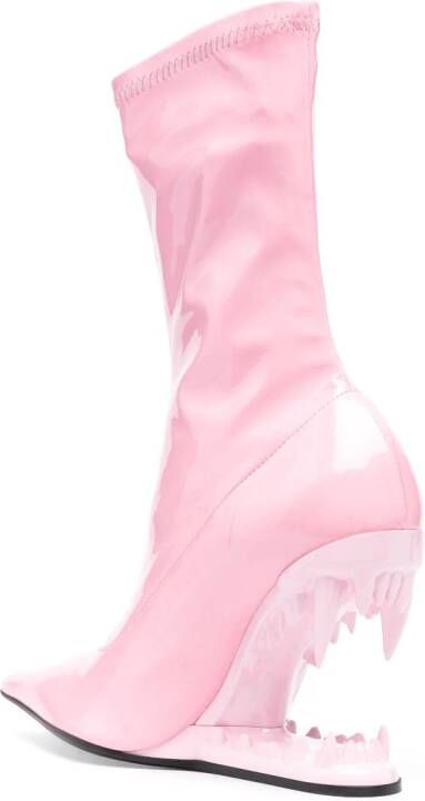 Gcds Morso 110mm leather boots Pink