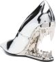 GCDS Morso 110mm leather pumps Silver - Thumbnail 3