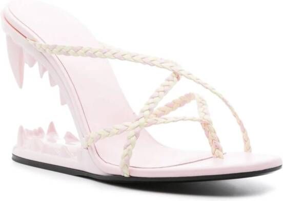 Gcds Morso 110mm leather thong sandals Pink