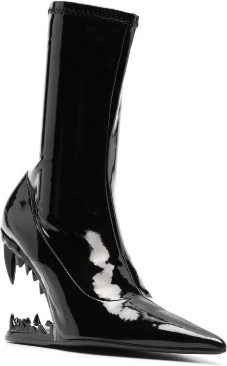 Gcds Morso 120mm vinyl ankle boots Black