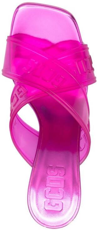 GCDS translucent criss-cross sandals Pink