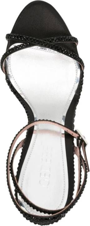 Gedebe 110mm crystal-embellished leather sandals Black