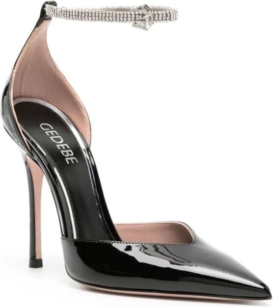 Gedebe 110mm patent-finish leather pumps Black