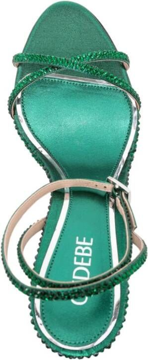 Gedebe Charlize 110mm crystal-embellished sandals Green