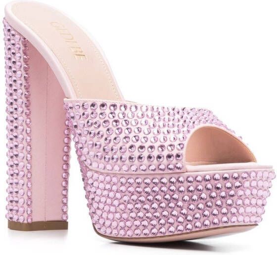 Gedebe crystal-embellished 150mm sandals Pink