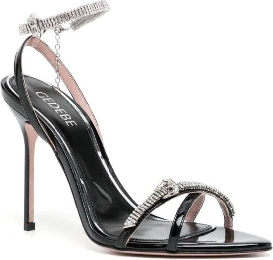 Gedebe Imaan 100mm patent leather sandals Black