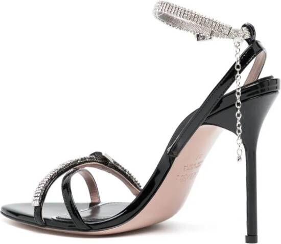 Gedebe Imaan 100mm patent leather sandals Black