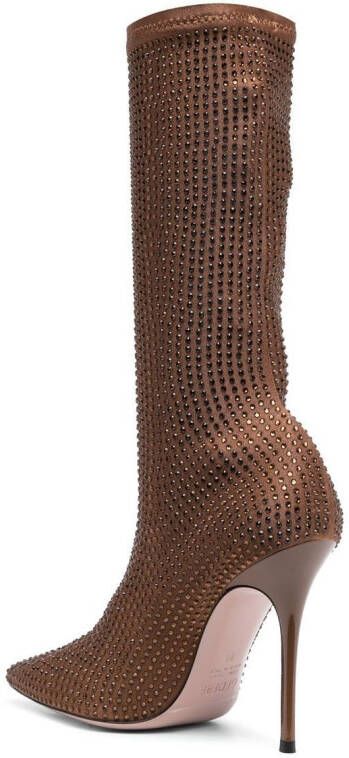Gedebe Logan 115mm crystal-embellished boots Brown