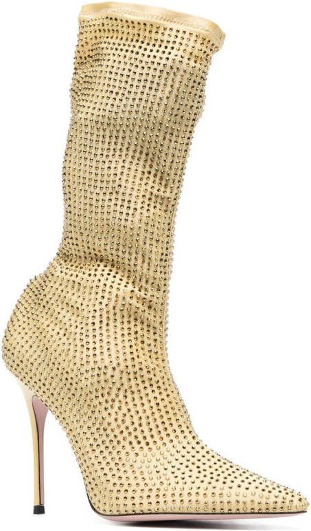 Gedebe Logan crystal-embellished boots Yellow