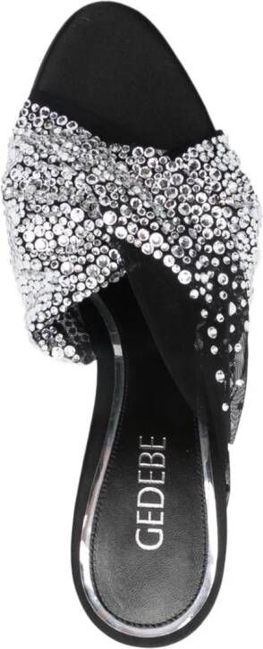 Gedebe Mariel 100mm crystal-embellished sandals Black