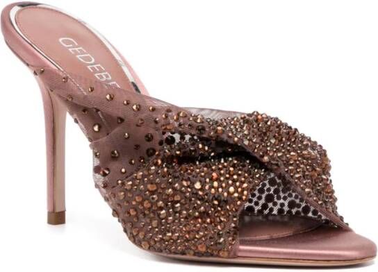 Gedebe Mariel 100mm crystal-embellished sandals Pink