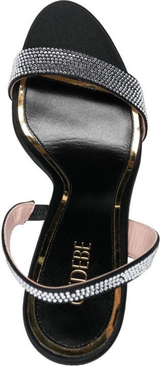 Gedebe rhinestone 110mm mule sandals Black
