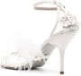 Genny 90mm feather-detail leather sandals White - Thumbnail 3