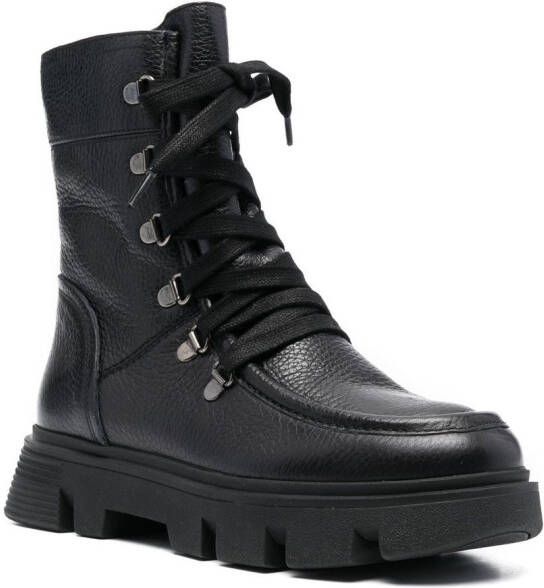 Geox 45mm Vilde lace-up leather boots Black