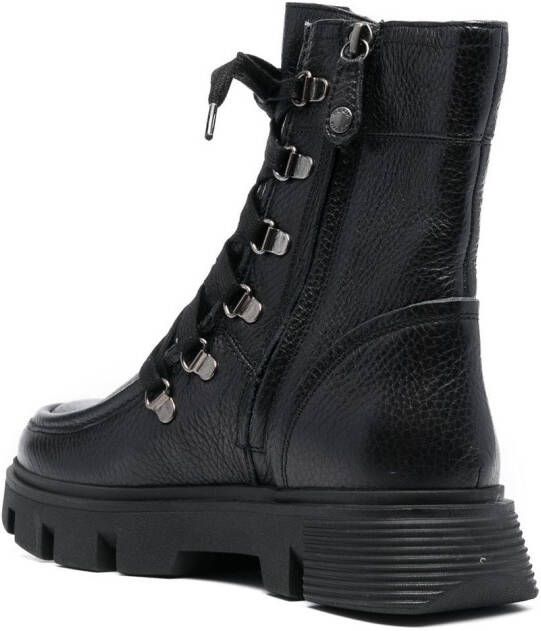 Geox 45mm Vilde lace-up leather boots Black