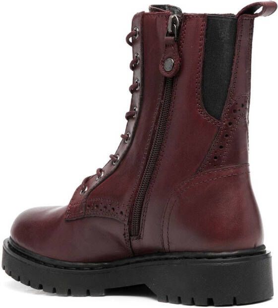 Geox Bleyze leather ankle boots Red